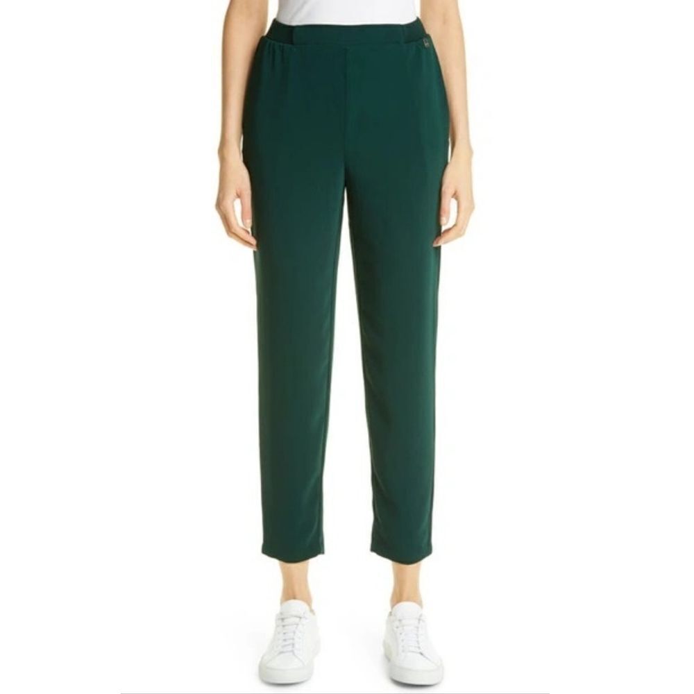 Ted Baker Aliadd Rib Detail Pull On Pant in Dark Green